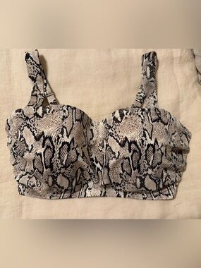 Shade & Shore Snake-Print Tank in Beige and Black NWOT